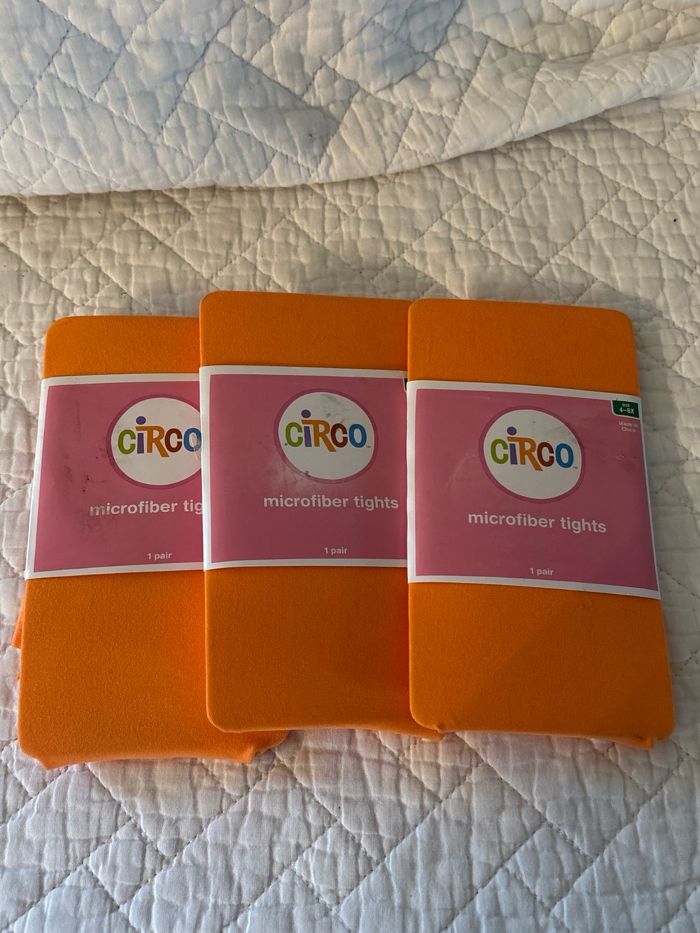 Circo Orange Microfiber Tights - 3 Pack Size 4-6x